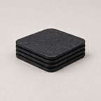 The Felt Coasters, four stacked, on a light background